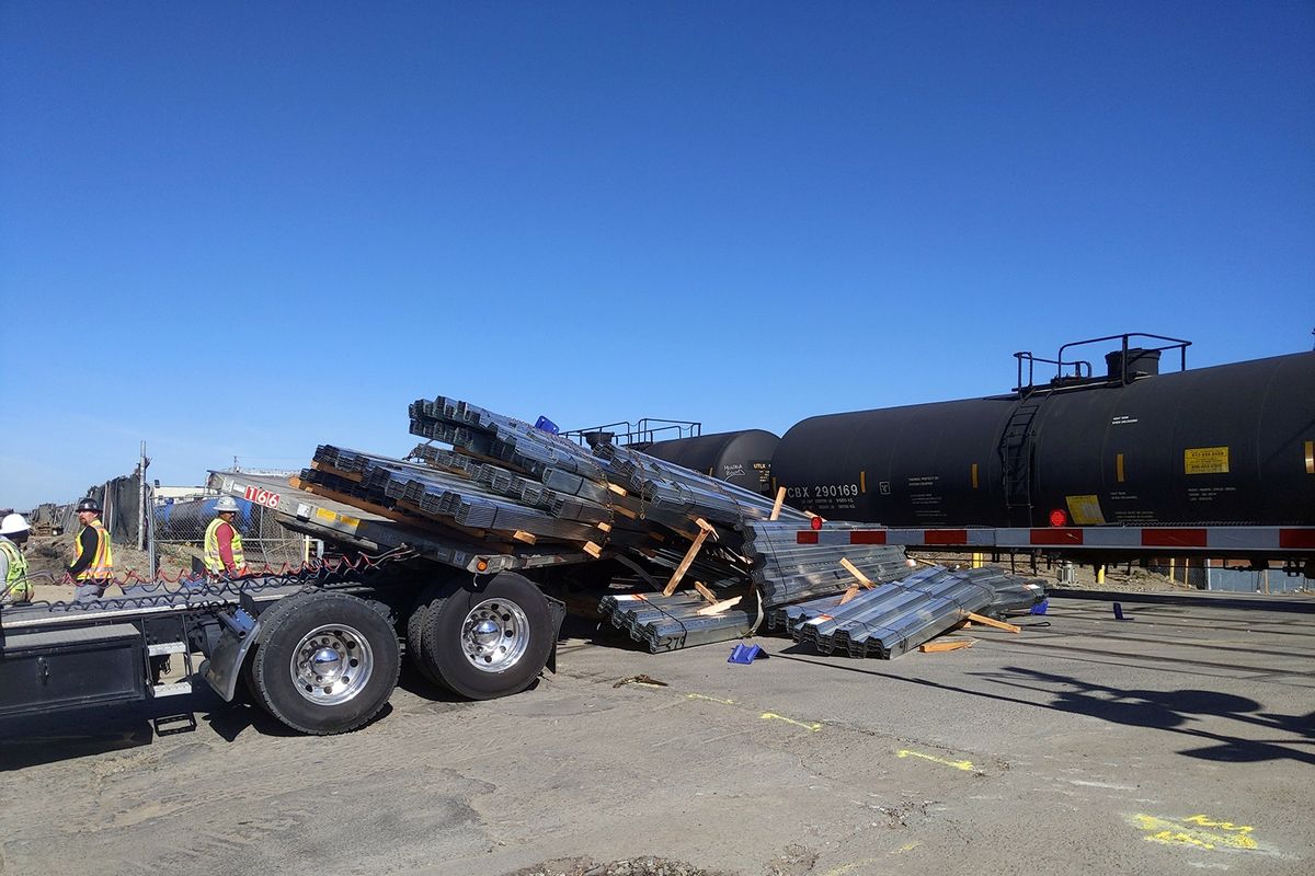 Cargo train hit semi-truck in Berkeley; no injuries reported