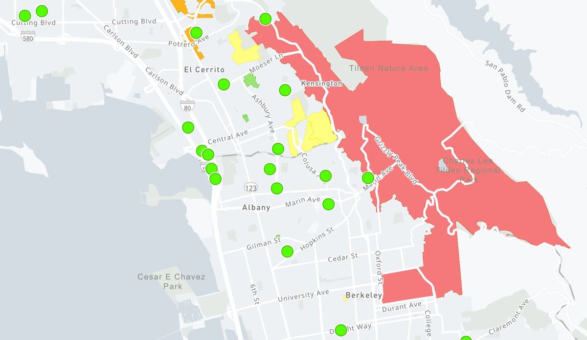 UPDATE: Thousands lose power from the Berkeley Hills north to Kensington, El Cerrito