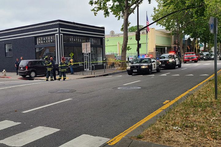 Driver crashes into Berkeley coffee shop, taken to Highland