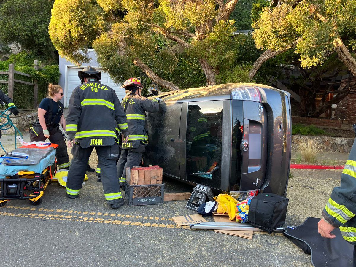 Man, 70s, extricated after solo crash in North Berkeley