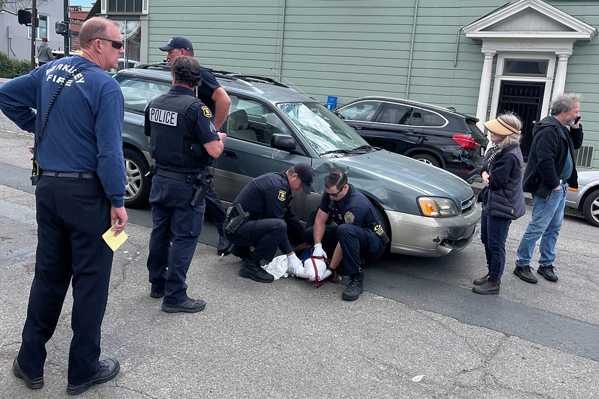 Cyclist taken to Highland after Berkeley car crash