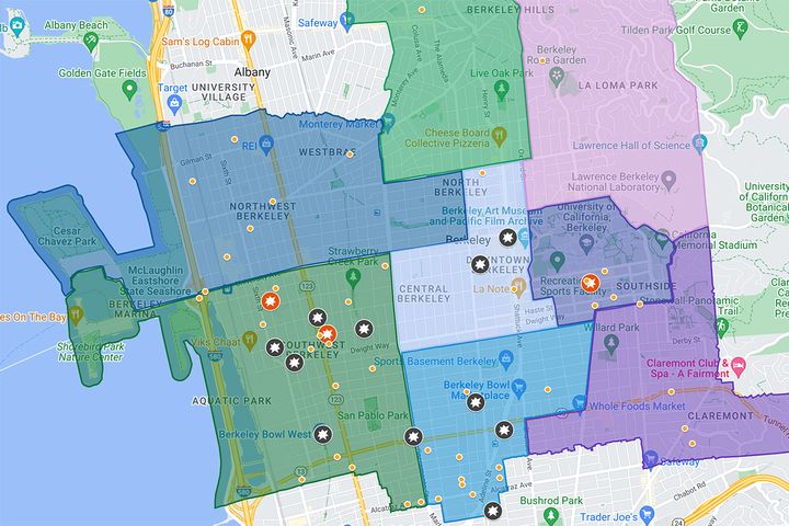 The Berkeley Scanner shooting and gunfire map for 2022