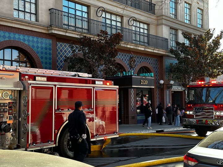 Downtown Berkeley fire at Gaia building on Allston Way