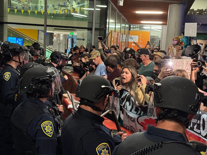 Charlie Kirk event in Berkeley sparks protest against fascism